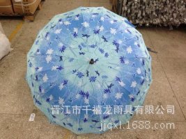 廠家直銷｜晴雨兩用防紫外線滌綸花布直桿傘，千禧龍雨具讓品質從源頭發力